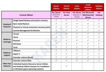 Licenses Veritas System Recovery